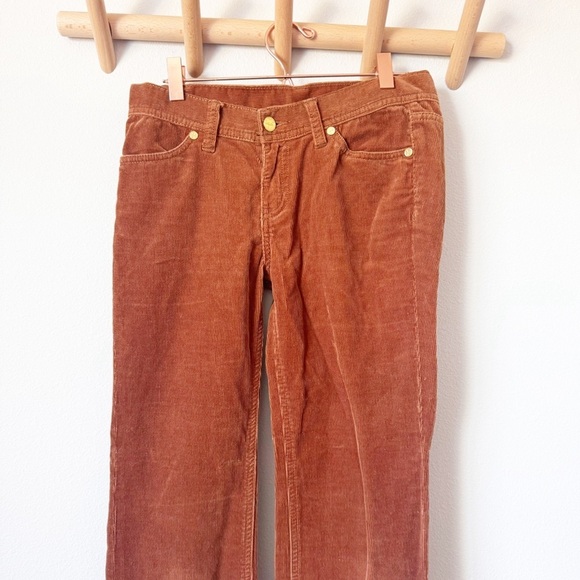 Tory Burch Brown Thin Corduroy Straight Leg Pants - Picture 2 of 8